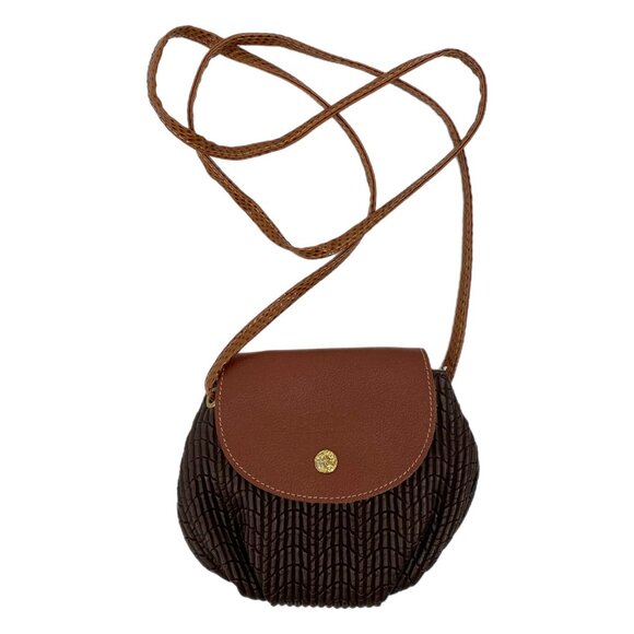 Longchamp Brown Mini Leather Pouch Crossbody Bag | Women’s Classic Style - Picture 1 of 10